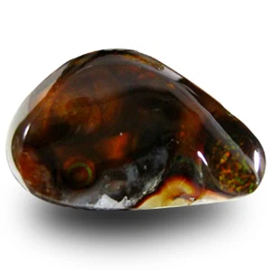 6,83 ct schimmernder ausgefallener Schliff (18 x 11 mm) unbeheizt mehrfarbig Feuerachat - Bild 1 von 1