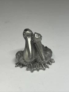 1981 Hudson Pewter Vintage Pelicans Figurine Cute Collectible 2185 - Picture 1 of 4