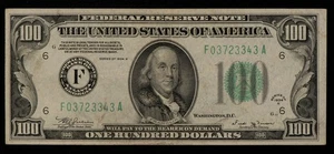 FR 2154-F $100 1934 B Federal Reserve Note US - VF - SKU-CA1549 - Picture 1 of 2