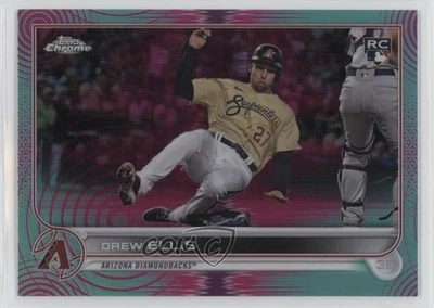 2022 Topps Chrome Sonic Aqua & Pink Pulse Refractor /199 Drew Ellis Rookie RC - Image 1 of 2