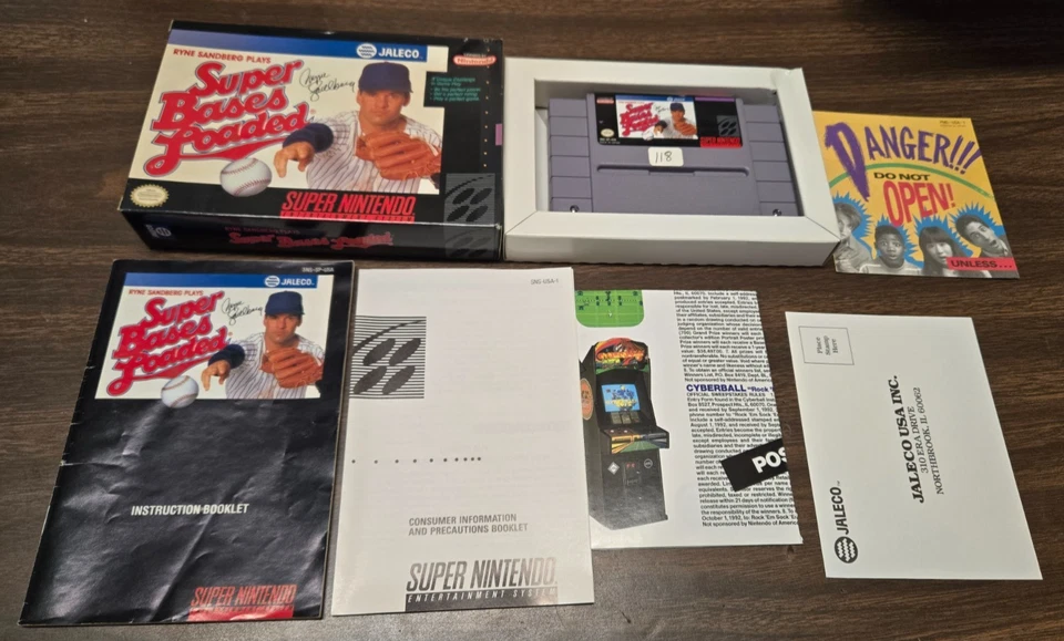 Vintage 1991 Super Nintendo Super Bases Loaded Game Jaleco- Complete In Box! - Image 1 of 1
