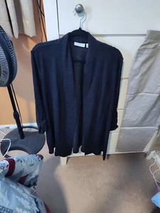 SUSAN GRAVER OPEN FRONT CARDIGAN NEW BLACK A265011 XL - Picture 1 of 12