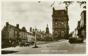 REAL PHOTO POSTCARD OF BEAUFORT SQUARE, CHEPSTOW, MONMOUTHSHIRE, WALES VALENTINE - Picture 1 of 2