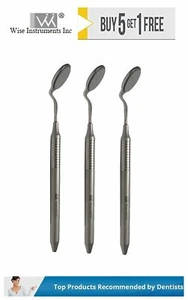 Dental Mouth Mirror Double Sided # 5 (Pack of 3) with Handles by Wise instrument - Picture 1 of 1