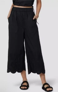 Joie Florence schwarz Cropped Baumwolle Ösen weites Bein Hose Größe XXS, NEU neu mit Etikett, $ 278 - Bild 1 von 13