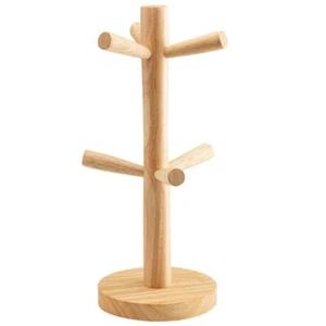 Wooden Mug Holder Tree with 6 Hooks Mug Stand Mug Rack Coffee Cup Holder Mug ... - Picture 1 of 8