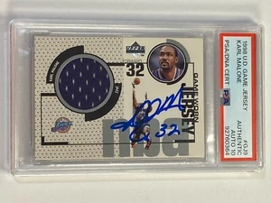 Karl Malone 1998 Ud Upper Deck Game Jersey #GJ9 Auto Signed Utah Jazz PSA DNA - Bild 1 von 2
