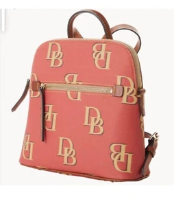 Dooney & Bourke Monogram Backpack Bag ~ Red - Picture 1 of 17