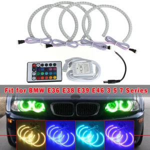 LED Angel Eye light Wifi remote RGB Multi-Color for BMW E38 E39 E46 3 5 7 Series - Picture 1 of 12