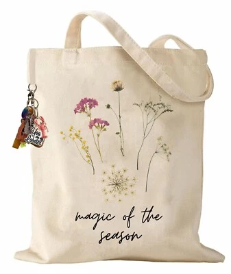 100% Premium Cotton Canvas Shopping Bag Shoulder Tote Shopper Bags Reusable  - Image 1 of 4