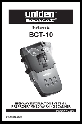 Uniden BCT-10 Bear Tracker  Instructions Operating Manual User Guide COIL BOUND - Image 1 of 2