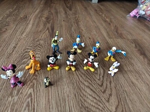 DISNEY Figure PVC 11 Pc LOT Vintage Mickey-Minnie-Pluto-Donald & Goofy - Picture 1 of 1