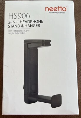 NEETTO HS906 Soporte y suspensión para auriculares 2 en 1, arriba y debajo Auriculares para juegos de escritorio  Foto 1 de 4