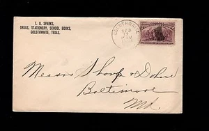 T Sparks Drugs Stationery Books Goldthwaite Texas Columbian 1893 Cover 9q - Picture 1 of 2