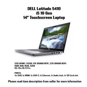 Dell Latitude 5410 i5-10210U 2TB NVMe 32GB RAM 14" Pantalla Táctil Win 11 Batería A - Imagen 1 de 9
