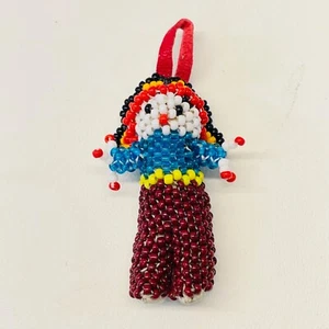 Seed Bead Native American 2.5" Doll - Picture 1 of 3