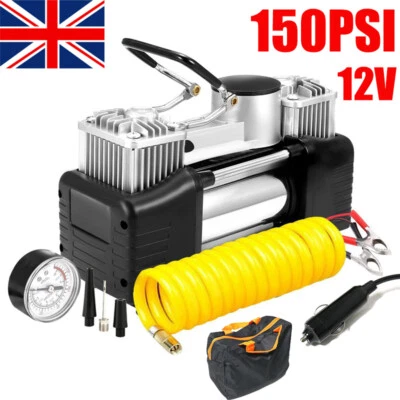 12V Portable Car Air Compressor 150PSI Heavy Duty Tyre Auto Tire Inflator Pump - Image 1 of 4