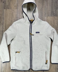 Patagonia Damen Gr. L Retro Pile Hoody Jacke Full Zip Fleece Sherpa 22806 Creme - Bild 1 von 15