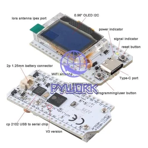 0.96" WiFi LoRa 32 (V3) USB Type-C ESP32 Bluetooth WIFI Development Board CP2102 - Picture 1 of 3