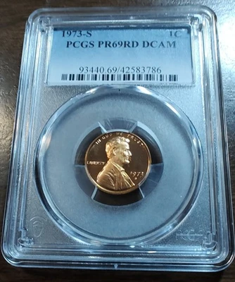 1973-S Lincoln Cent PCGS PR-69 DCAM - Image 1 of 4