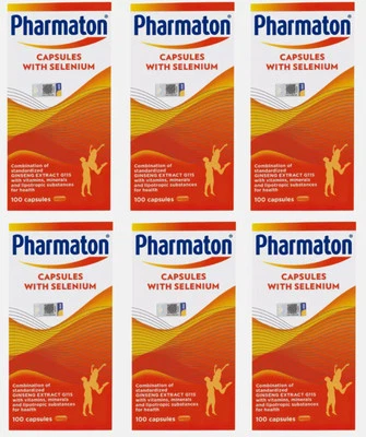 6 Cajas X 100s Pharmaton Cápsulas Extracto de Ginseng y Selenio Potenciador de Energía DHL Foto 1 de 4