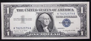 1957 A $1 SILVER CERTIFICATE ONE DOLLAR  AUNC++ BANKNOTE US NOTE  K 78252579 A - Picture 1 of 2