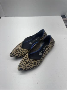 ROTHY'S The Point Big Cat Sz 9.5 Washable Ballet Flats Leopard Animal Print - Picture 1 of 7