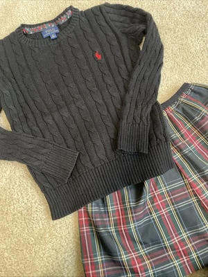 Polo Ralph Lauren Niños Suéter Falda Conjuntos Suéter Negro Talla S(7) Falda Talla 5 Foto 1 de 4