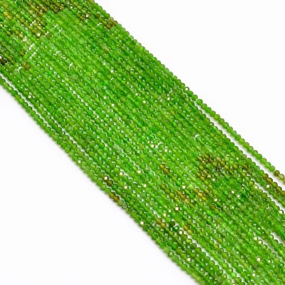 Cuentas micro facetadas redondas de piedras preciosas de diopsido de cromo natural hilo de 2,5-3 mm 12,5" Foto 1 de 2