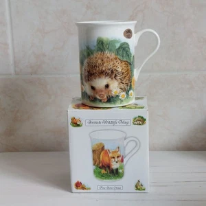 Leonardo Collection Hedgehog Mug Bone China British Wildlife 10cm Animal Floral - Picture 1 of 14