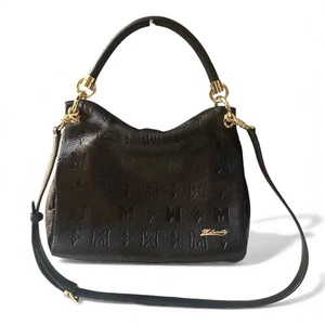 Bandolera Hobo Metrocity de cuero negro en relieve - Imagen 1 de 4