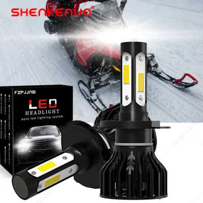 H4 4Side White LED headlight For Polaris Classic 340 500 550 600 700 800 Touring - Image 1 of 4