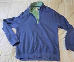 Johnnie O West Coast Prep 1/4 ZIP Pullover Sweater Men’s Size L Blue And Green - Picture 1 of 9