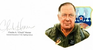 Chuck Horner handsignierte Schnitt Signatur GOE Lithographie F-16C Fighting Falcon - Bild 1 von 1