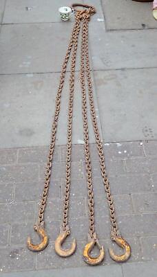 Flackett 4 Leg Lifting Chains And Hooks Wt 10.4 Kg 6' 4  Long • 149£