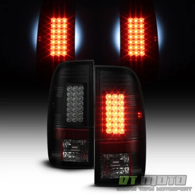 Black Housing Smoke Lens 2008-2016 Ford F250 F350 F450 SuperDuty LED Tail Lights - Image 1 of 4