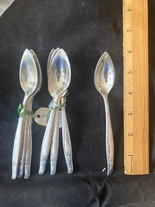 GORHAM SEA ROSE STERLING SILVER  8 GRAPEFRUIT OR FRUIT SPOONS ALL 8 1 BID - Picture 1 of 1