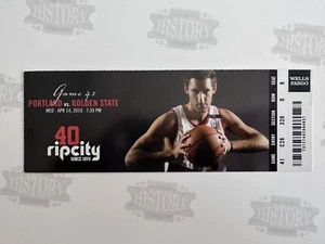 2010 Warriors Blazers Ticket 14.04.10 Don Nelson Last Game Win Curry 42 Punkte - Bild 1 von 2