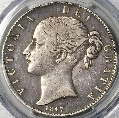 1847 PCGS VF 35 Victoria Crown Great Britain 5 Shillings Silver Coin (23080203C) - Image 1 of 4