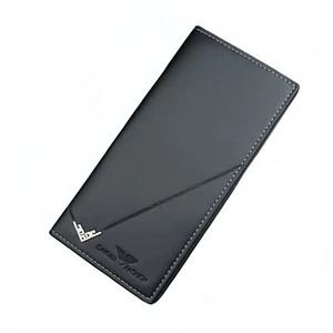 Thin Men's Wallets Long Vertical Embossed Open Large Capacity Soft Wallet - Picture 1 of 11