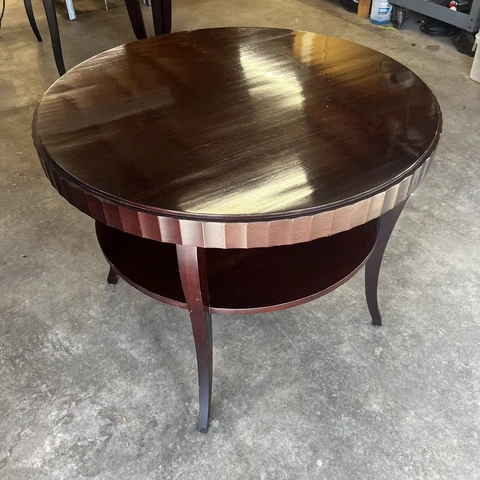 Barbara Barry Vintage Baker Furniture Co. Entry Center Table Fluted Edge 2 Tier Cover