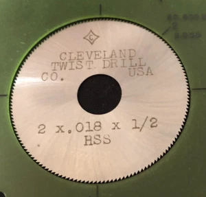 Cleveland 2 x 0.018 x 1/2 150T HSS Slitting Slotting Saw - Picture 1 of 3