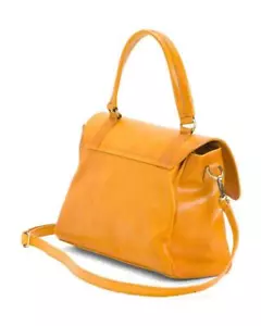 new Pratesi Leather Satchel Convertible Shoulder Bag Yellow Made in Italy - Picture 1 of 4