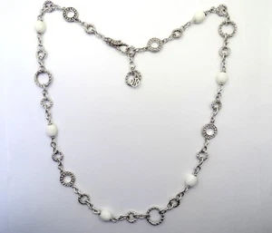 Collar Ajustable John Hardy Modernista JASPE BLANCO Plata Esterlina 24 - Imagen 1 de 5