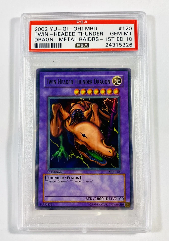 Yu-Gi-Oh Twin Headed Thunder Holo 1st Edition Psa 10 Dragon Metal Raiders #120 - Image 1 of 1