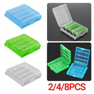 4/8 x Plastic AA AAA Battery Container Batteries Storage Case Batteries Holder - Picture 1 of 15