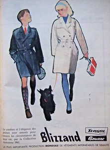 PUBLICITÉ DE PRESSE 1961 IMPERMÉABLE BLIZZAND TERGAL TISSUS BOUSSAC - GRUAU - Imagen 1 de 1