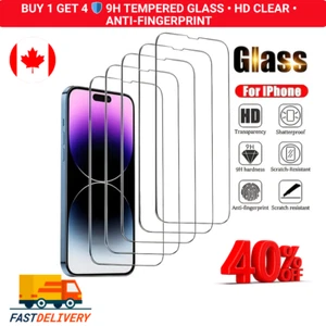 Protection écran en verre trempé pour iPhone 15 14 Pro Max Mini X Plus - Photo 1 sur 5
