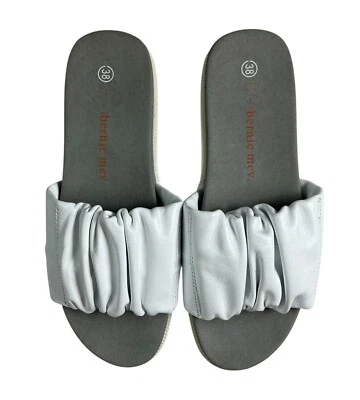 Сандалии-шлепанцы BM Bernie Mev Dewitt белые кожаные размер ЕС 38 / США 7 повседневные для отпуска - Изображение 1 из 4