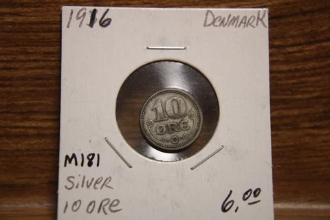 1916 Denmark 10 Ore Lot M181 Cover